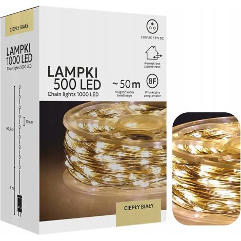 Guirlande lumineuse LED micro pour sapin de Noël, 500 l, blanc chaud, 3 + 50 m (1/5)