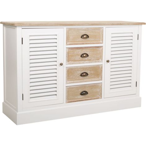 Aparador de madera blanco 124x40x80 (1/5)