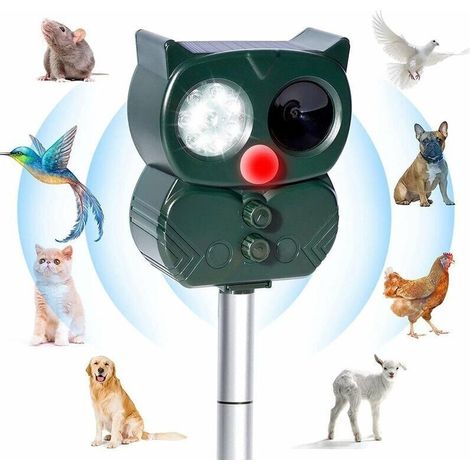 Répulsif Chat Ultrason Solaire Exterieur Répulsif Animaux Fréquence Réglable Répulsif à Ultrason Sonore Imperméable Prévenir Chiens Chats Fox Squirrels Souris pour Jardins, Champs, Pépinières (1/5)