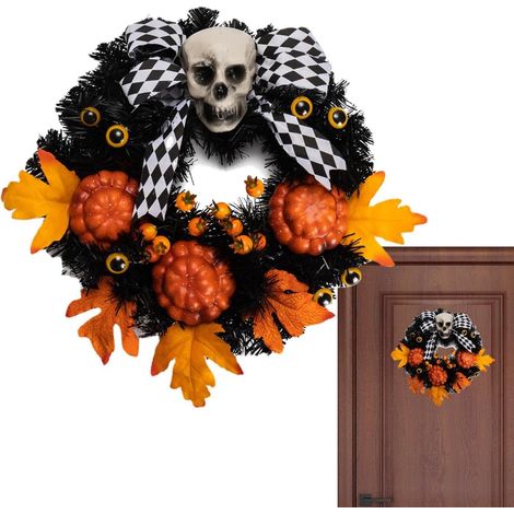 Couronne de crâne - Décorations de Couronne d'halloween de