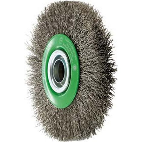 Spazzola Circolare, Filo Di Acciaio Inossidabile Di 0,3 Mm, Ondulata, Diametro Della Spazzola: 125 Mm, Larghezza. : 22 Millimetri Di Lavoro Velocità Massima. 6000 Giri / Min