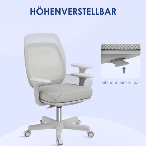 Fauteuil de bureau ergonomique avec fonction pivotante, réglable en hauteur 55 x 48 x 82,5-94,5 cm gris (1/4)