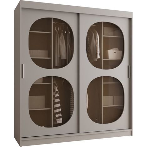Armario Hartford 529, Cachemira, 200x180x62cm, Puertas de armario: Correderas, Número de estantes: 5