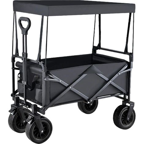 Gartenwagen, faltbar, hohe Tragkraft, schwarz (1/2)