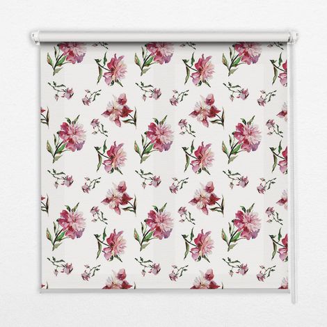 Tenda a Rullo Interna per Finestra - Tenda Filtrante Luce - Tenda Privacy - Tenda Decorativa Rettangolare - Rullo per Interni - (140 cm x 140 cm) - Fiore rosa (1/5)