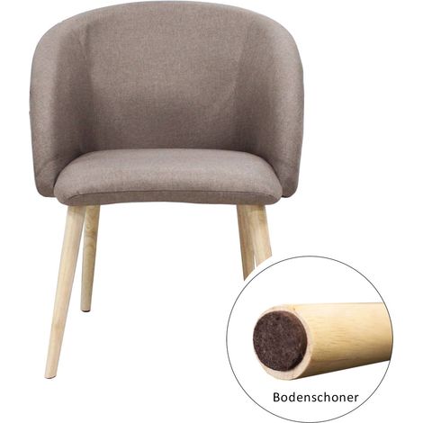 SVITA Chaise rembourrée Chaise de salle à manger Chaise de cuisine avec accoudoirs Tissu rond marron (1/3)