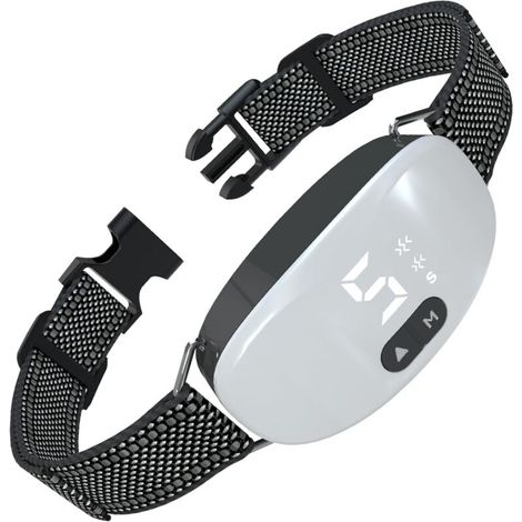 Collier Vibrant-Conformes à La Nouvelle Loi 2023-Collier Anti Aboiement, sans Choc Statique avec 8 Niveaux de Sensibilité Réglables, 8 Niveaux et 3 Mode Sonore, Vibration et Forte Vibration
