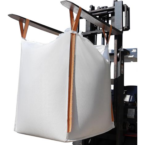 Lot de 2 FIBC Sac en vrac résistants aux UV et Étanche,1.5 sac d'une tonne,89 x 89 x 109 cm (L x l x H),Supporte jusqu'à 1500 kg de charge Swl,fond plat,sacs en polypropylène tissé. (1/5)