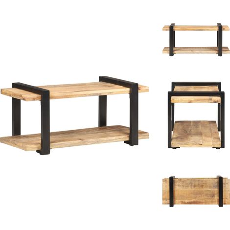 TV-Möbel - Living TV-Schrank 90x40x40 cm Raues Mangoholz (1/5)
