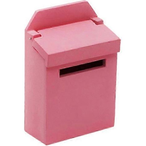 Une boîte aux lettres miniature à l'échelle 1:12, modèle décoratif, accessoire de scène miniature, rose. (1/5)