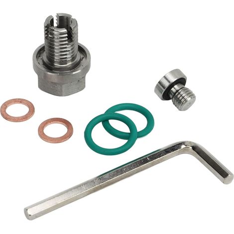 Bouchon de Vidange D'huile, Bouchon de Vidange surdimensionné en Acier Inoxydable, Kit de Réparation de Filetage de Carter D'huile avec clé Hexagonale, Joint Torique (M14.1-1.5x15mm) (1/5)