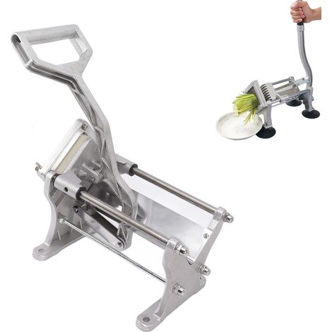 Extrudeuse à frites extra longue, machine à frites manuelle, trancheuse à pommes de terre domestique en acier inoxydable, extra lourde (1/5)