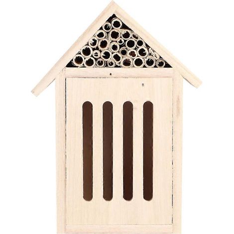 Insektenhotel aus Holz für den Garten, Wildbienenunterkunft, dekoratives Insektenhaus, Nistkasten Typ C, natürlicher Zufluchtsort für Bestäuber (1/5)