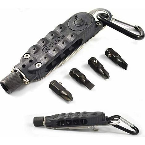 Ensemble d'outils multifonctions Petits outils EDC Poche Porte-clés Tournevis Voyage Extérieur Réglable