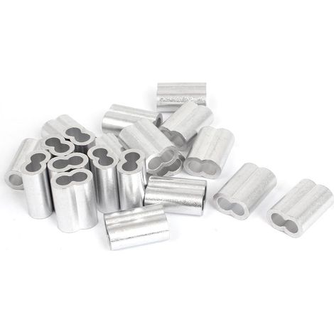 1/4'' 6mm fil aluminiumhülsen pince raccord boucle manchon câble sertissages 20 pièces