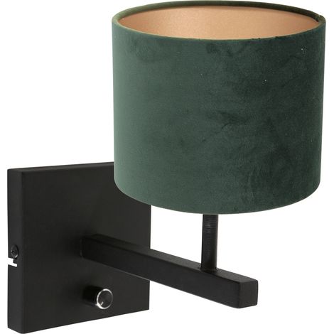 Steinhauer - lampada da parete - Stang - nero - metallo velluto -