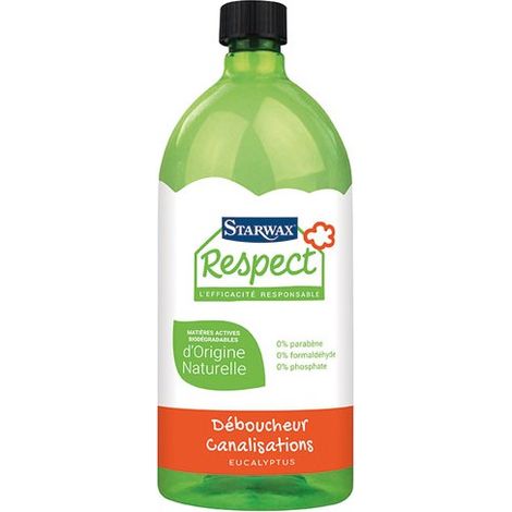 Déboucheur - STARWAX - Respect - 950ml - Enzymes biodégradables - Sans produits nocifs