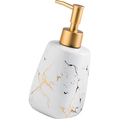 Distributeur de savon en céramique Healeved avec pompe , blanc , flacon lotion rechargeable pour sal (1/5)
