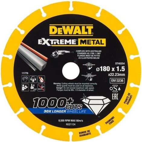 DeWALT - Disco da taglio diamantato per metallo 180x22,2 mm DT40254