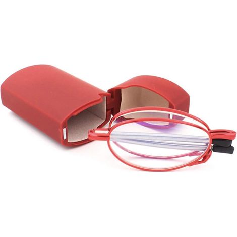1 Paire Lunettes de lecture pliables, Acier inoxydable, Anti-lumière bleue, Sans monture, Pour homme et femme (1/5)