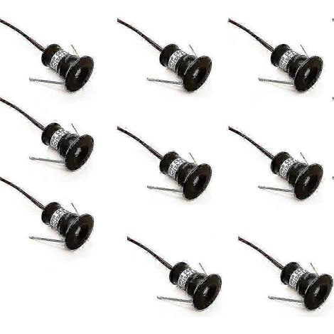 Lot de 9 mini spots LED encastrables noirs 12 V, étanches IP65, blanc chaud 3000 K (1/4)