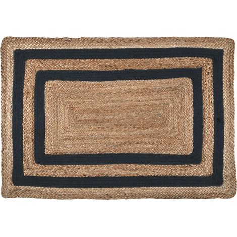 Tapis en jute modèle berry 60 x 90 cm carbone (1/3)