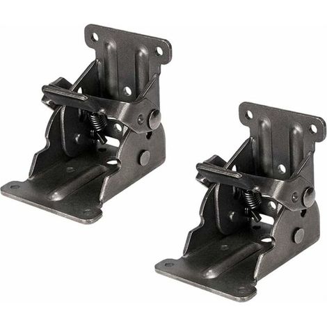 Charnière Autobloquante - Acier Épais 3 mm - Pour Pieds De Table Pliants Et Supports De Lit - 2 Pièces (1/5)