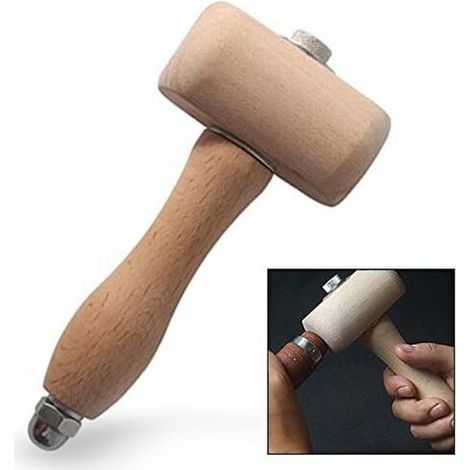 Marteau Maillet en Bois de Hêtre Outil, Bois à Découper Marteau Artisanat du Cuir Carving (1/5)