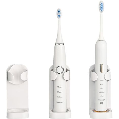 Wandmontierter elektrischer Zahnbürstenhalter fürs Badezimmer, Aufbewahrungsbox für Zahnbürsten, 3-teilig (1/5)