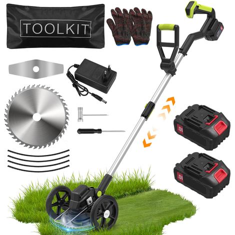 Tondeuse à gazon 2 en 1 sans balais 21V pour jardin, pelouse et arbustes (1/5)