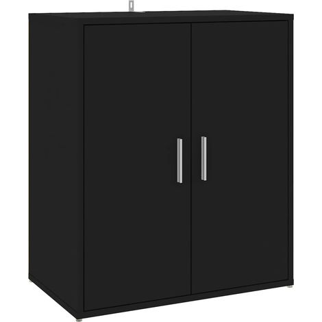 Zapatero mueble para entrada pasillo y salón 60 x 35 x 70 cm madera de ingeniería negra 020022002 (1/5)