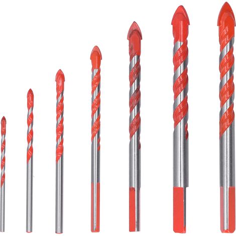7-teiliges Mehrzweckbohrer-Set – Fliesen / Keramik / Beton / Glas – Bohrzubehör