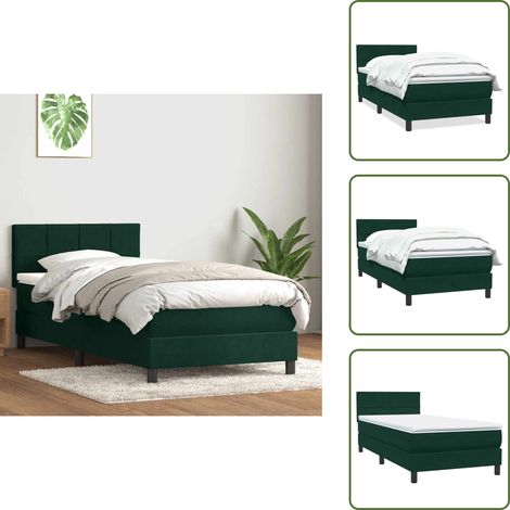 Boxspringbett mit Matratze Dunkelgrün 80x220 cm Samt - Boxspringbett - Boxspringbetten - Bett - Betten (1/5)
