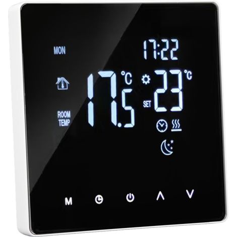 4400-W-Temperaturregler mit LCD-Touchscreen, Fußbodenheizungsthermostat, Einstellbereich 5 bis 60 °C, Wechselstrom 90–240 V, 3 A, mit WLAN-Anbindung (1/5)