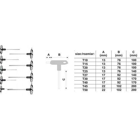 YATO YT-05615 - t-asa 9pcs conjunto llave torx