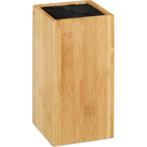 Ceduo ceppo per coltelli universale stabile cucina 23 x 23 x 23 cm per conservazione sicura in bambù naturale 130007560