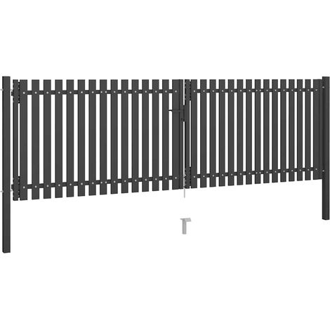 Maison Exclusive - Gartentor aus Stahl 400 x 100 cm Anthrazit (1/5)