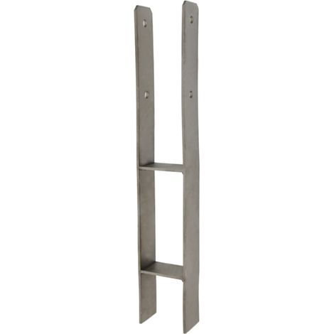 Pfostenträger Pfostenanker H-Form Edelstahl A2 91x5,6x600 mm mit Schrauben