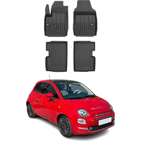 OMAC Tapis de Sol en Caoutchouc Compatible avec Fiat 500 500C 2007-2023 Noir Premium (1/2)
