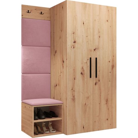 Conjunto para recibidor Nitos IV, Manila 09, 191x122x50cm, Tapiz, Aglomerado laminado, Colocada, Montada en la pared