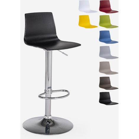 Tabouret bar de cuisine design mat réglable en hauteur Grand Soleil Imola Matt - Noir