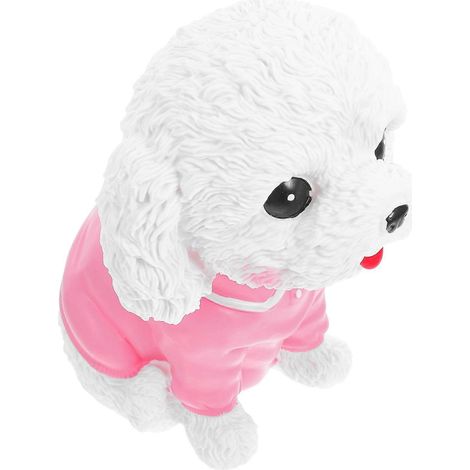 Tirelire chien anti-chute, tirelire en forme de chien mignon, tirelire cochon adorable, pot de rangement pour bureau, blanche (1/4)