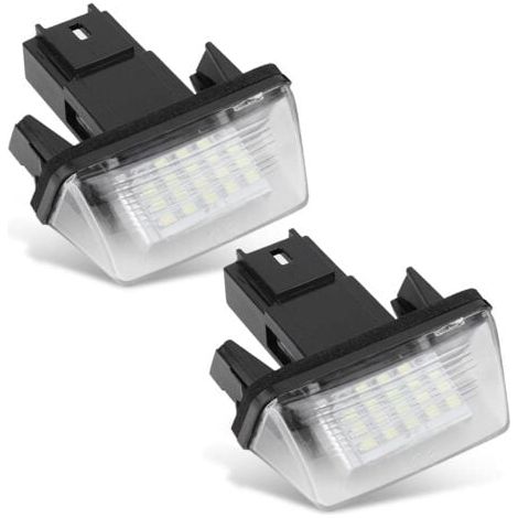2 luces LED para matrícula de coche, 18 LED, izquierda y derecha, para C3 2002-2009 / BERLINGO / 306 307 406 5008 (1/4)
