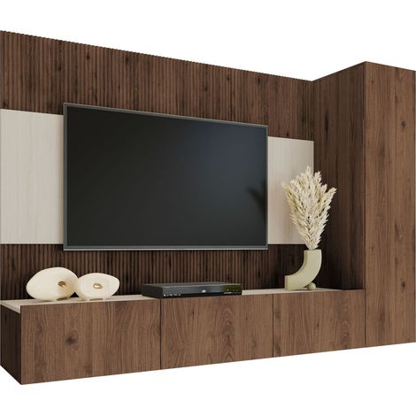 Ensemble de salon Comfivo Salix VI, Noyer + Travertin clair (1/5)