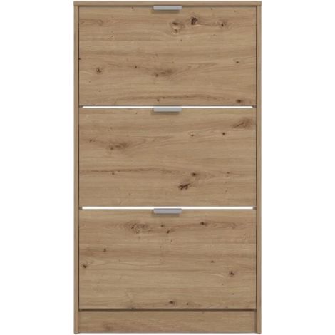 scarpiera 3 ante a doppia ribalta quercia 67x28x119 cm (1/4)