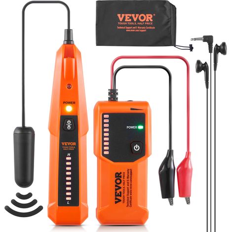 VEVOR Localisateur de cables souterrains, 1 m profondeur de detection, traceur de cables et detecteur de rupture avec ecouteurs, 305 m, pour clotures animaux domestiques cachees et vannes dearrosage (1/5)