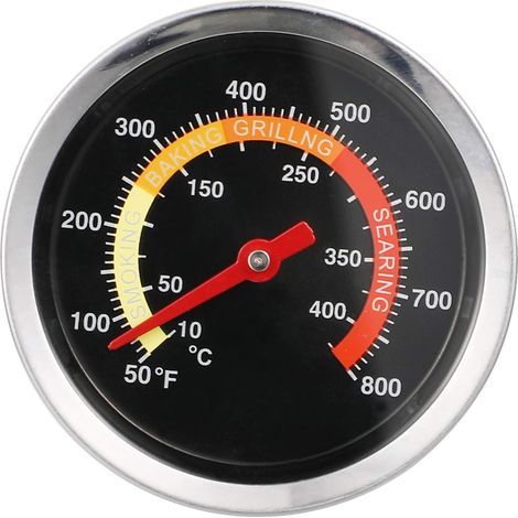 Termómetro medidor de temperatura de acero inoxidable para barbacoa, ideal para la cocción a la parrilla (1/2)