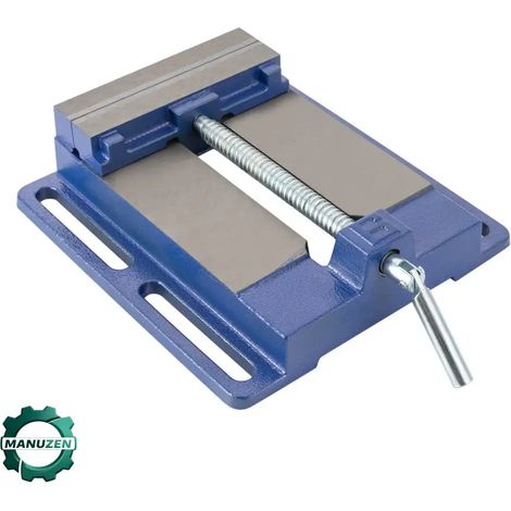 Manuzen - Étau de perceuse en fonte – ouverture annoncée 145 mm – Bleu