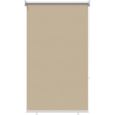 Store enrouleur, résistant aux UV, beige, 100 x 140 cm, fibre de polyester