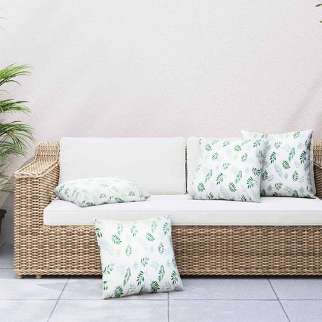 vidaXL Coussins Éparpillés Feuille 4 pcs Motif feuille 50 x 50 cm